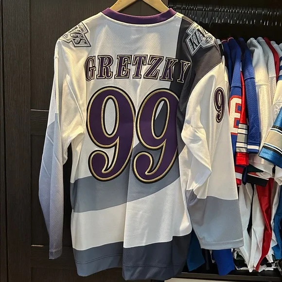 Wayne Gretzky Los Angeles Kings Mitchell & Ness 1995-96 Power Play Jersey -White - Picture 6 of 7